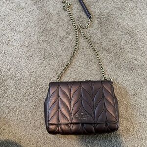 Kate Spade Metallic Pewter Quilted Crossbody Bag
